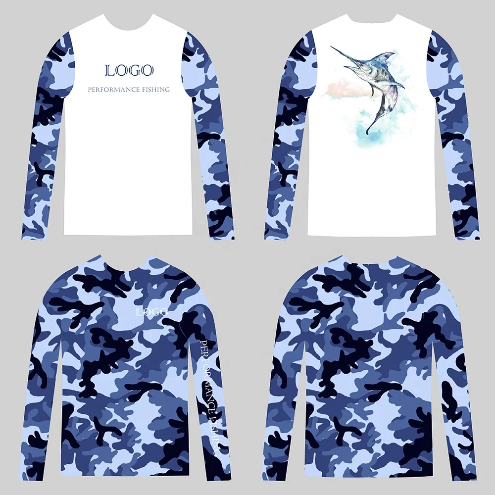 Personalizzato UPF50+ Protezione solare Assorbimento dell'umidità Poliestere Spandex Abbigliamento da pesca Manica lunga da uomo Maglia ventilata UV Pesca833_voghion.com