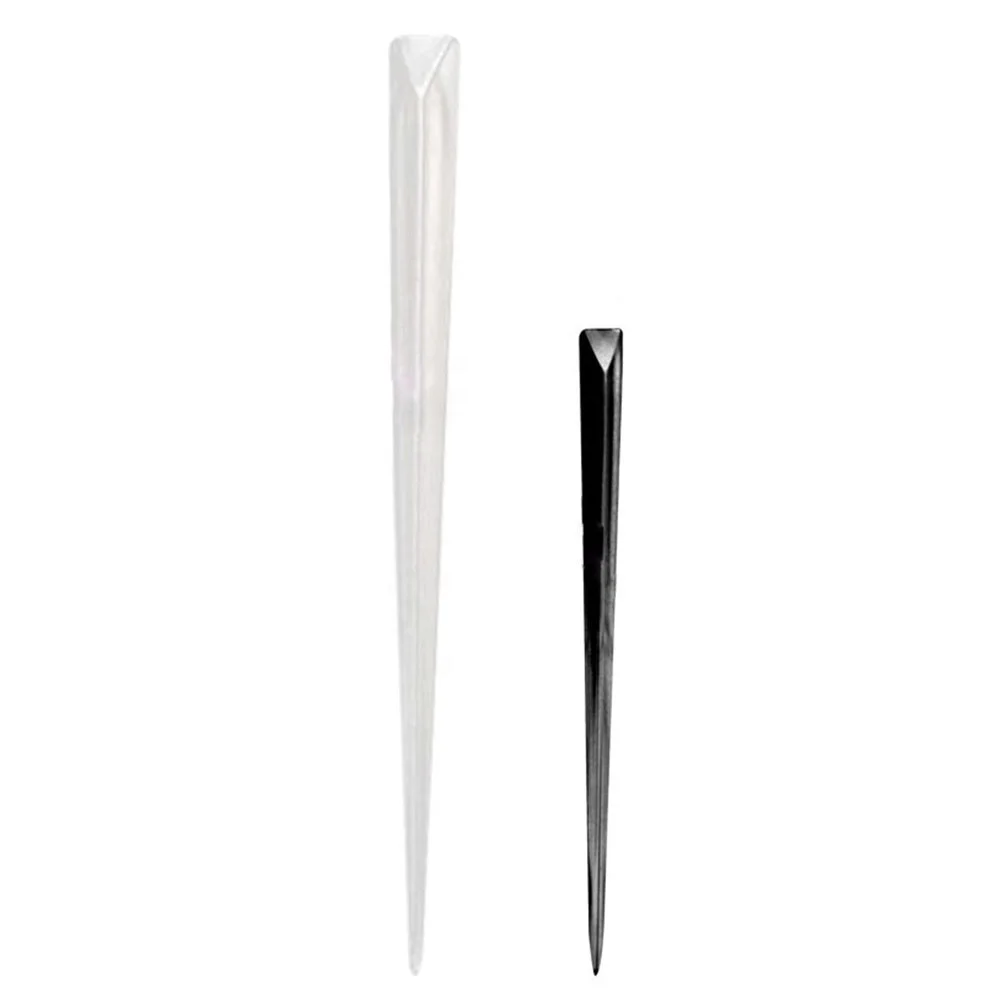 Party Triangular Prism Cocktail Pick Colorful Black Clear Plastic Picks