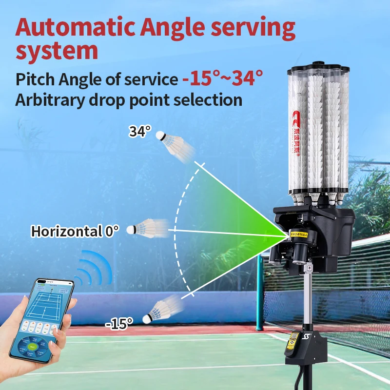 S4025A APP Control Best Shuttlecock Machine Badminton Shuttlecock  Throwing Machine for Beginners
