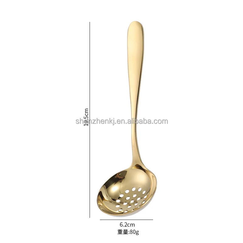 1pc Stainless Steel Hot Pot Ladle Thickened Long Handle Soup Spoon With  Hook