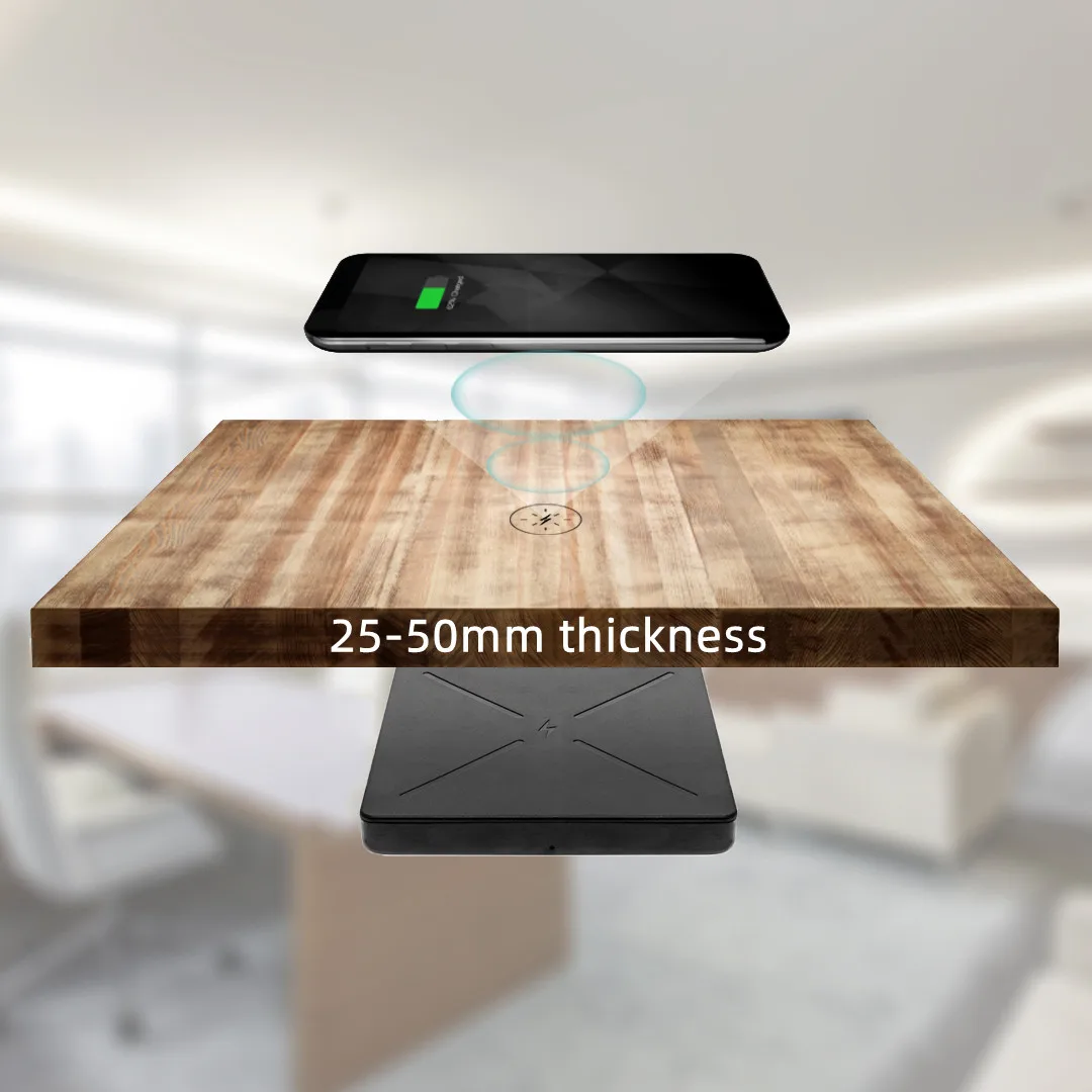 50mm Long Distance Mobile Wireless Charging Invisible Under Table Wireless  Charger for Furniture