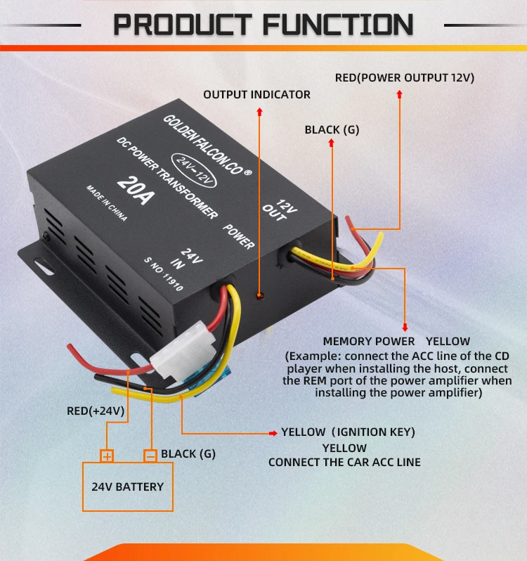 Car Power Supply Transformer 20a Car Step Down Transformer Dc 24v To