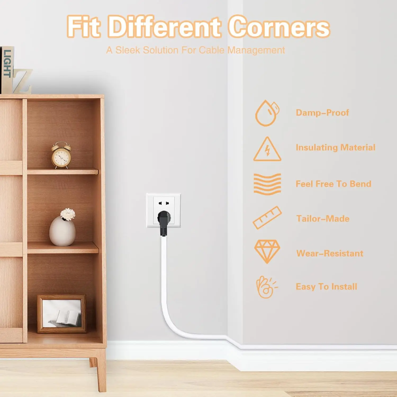 PVC Cable Protector Self-Adhesive Wall Cord Hider Cable Protector Raceway Management Cover Mouldings Yintai Cutting