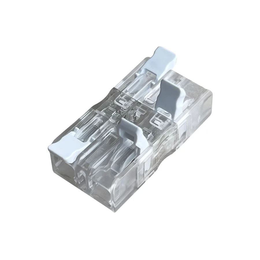Transparent 2 Pin Quick Wire Connector Operated with Lever 4.0mm2 Compact Splicing Connectors