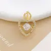 Xl2426 pendente a cuore a forma di corona in oro