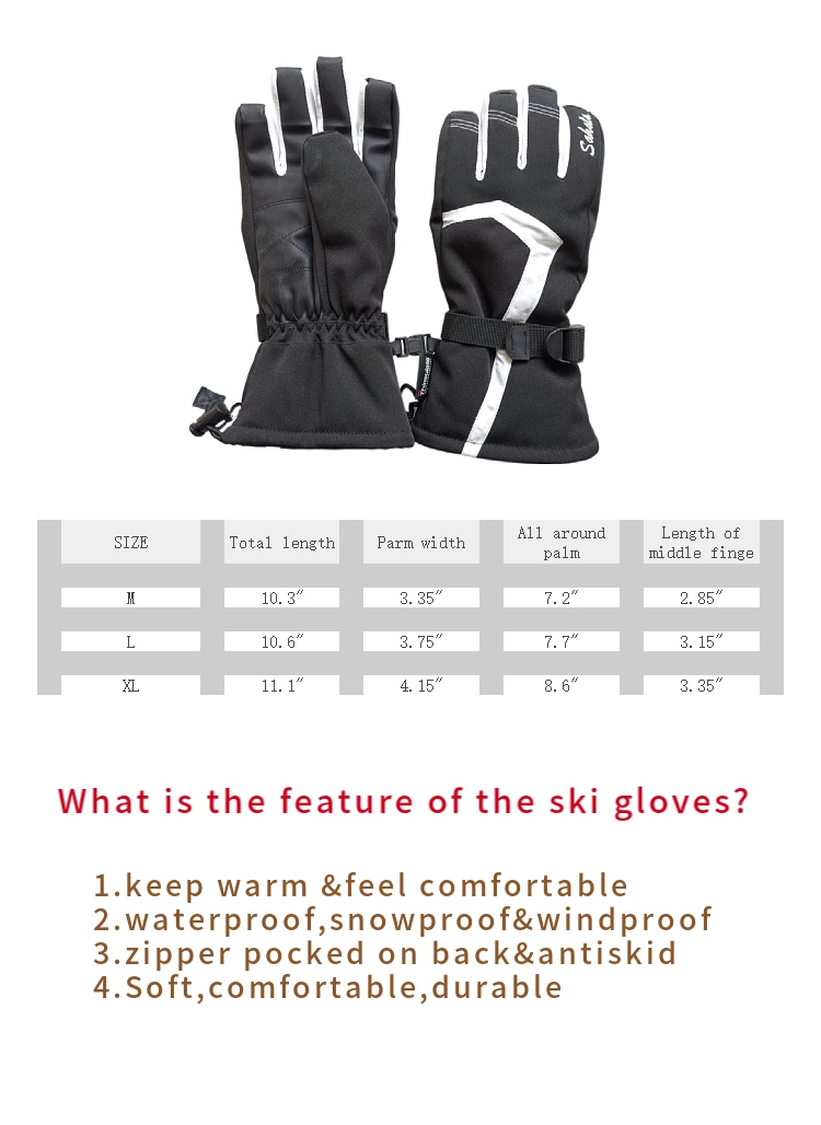 Ski Gloves For Man And Woman Water Resistant Winter New Men's Warm