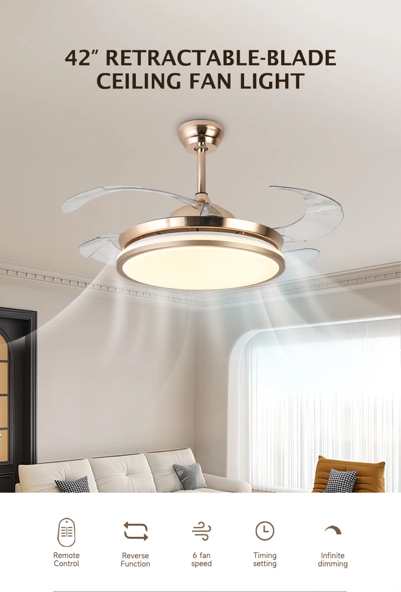 Ceiling Fan, 42inch, ABS, LED - detail 4