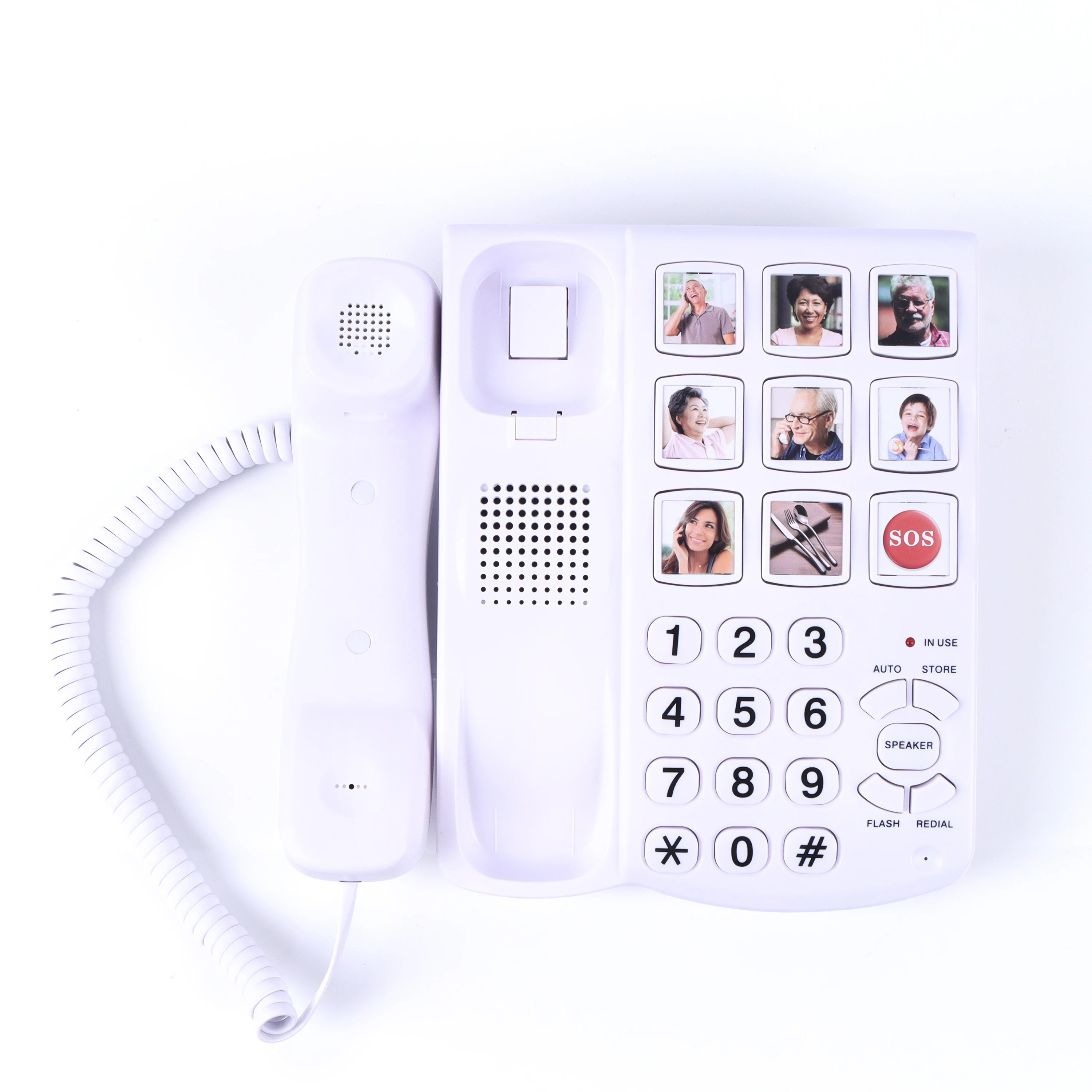 Big Button Large Number With Photos Desktop Landline Phone For Elder Child One Touch Dial Emergency Call Corded Telephones