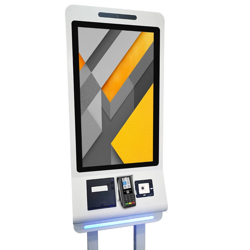 Floor stand  all in one menu payment information kiosk for  retail shops