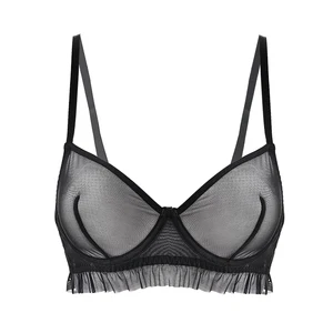 Sexy Women Lace Plus Size Bra Mesh Bralette Lingerie Female Unpadded Floral Brassiere Intimates Big Bras