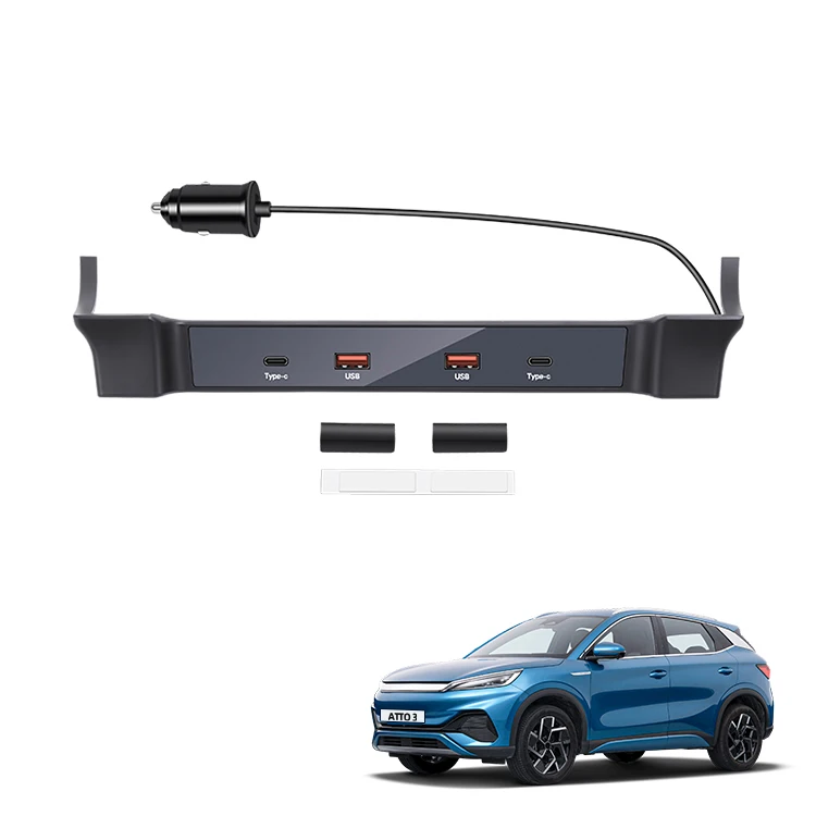 ATTO 3 Genişletme Roket İki USB C Hub İki Tip C Hub Şeffaf Docking İstasyonu Araba Uydu BYD Yuan Plus Atto3 İçin
