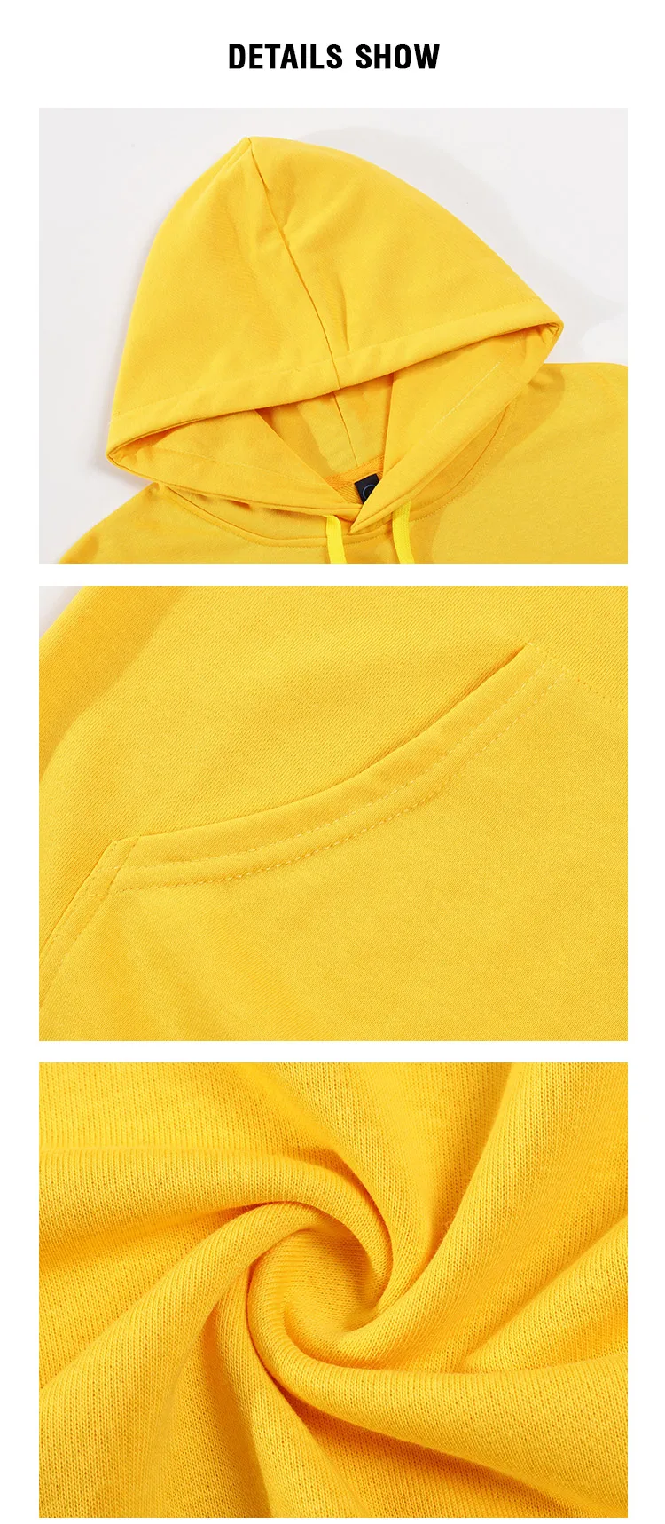 Heavy Weight Hoodie 100 Cotton Unisex Spring Autumn Round Neck Casual