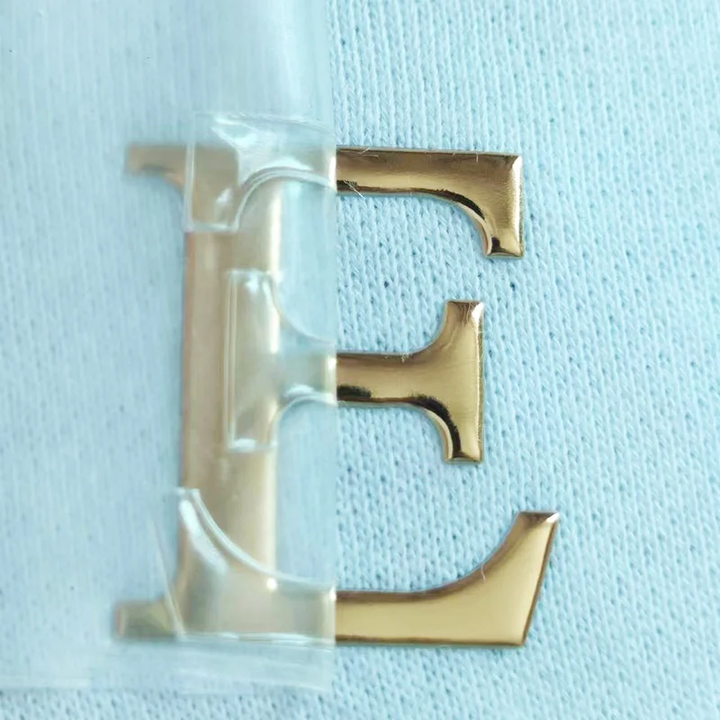 Factory Price Custom UV Heat Transfer Sticker 3D Logo Electroform Embossed Metallic Stickers Metal Label for Garment Gold PVC