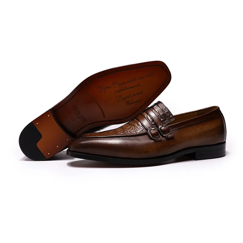 Italian Design Handmade Slip on Male Wedding Party Shoes Pointed Toe Penny Loafers