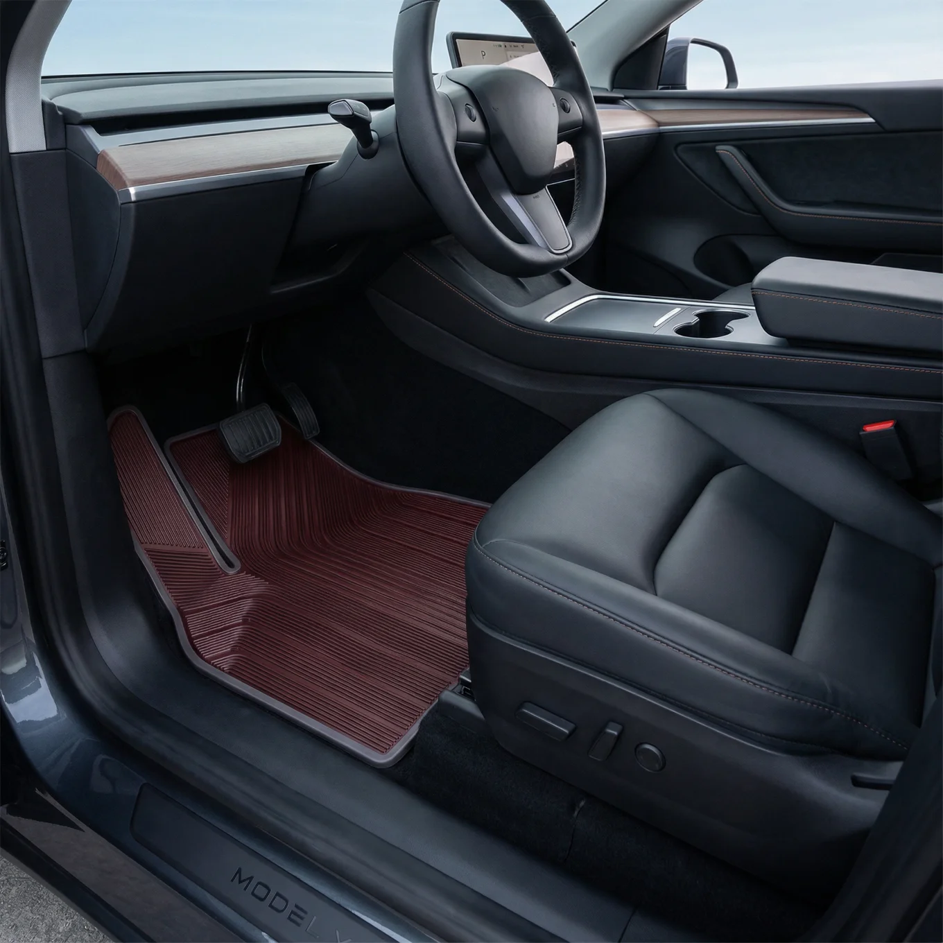 ARTES Customize Automotive Floor Mats All Weather Protection Heavy Duty Car Mats Fits Tesla Model Y