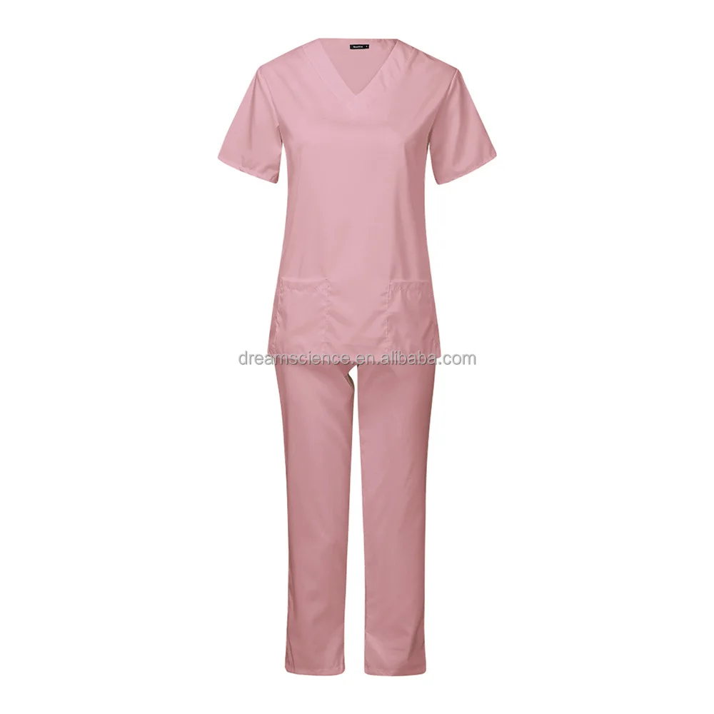 Men Women Summer Oem Logo Custom Nurse Uniforms Scrubs Suits Short