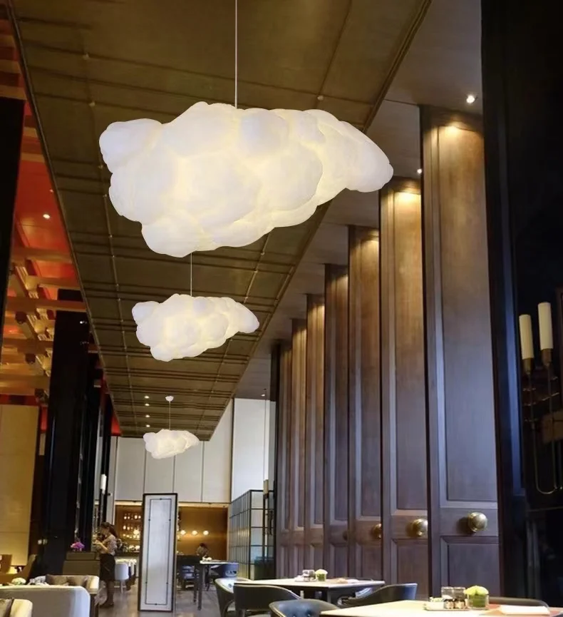 Creative Floating Clouds Chandeliers Bedroom Pendant Light Led Hanging Lamps White Diy Cloud Chandelier
