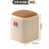 (Veta de madera) Cuadrado (amarillo crema) con lazo