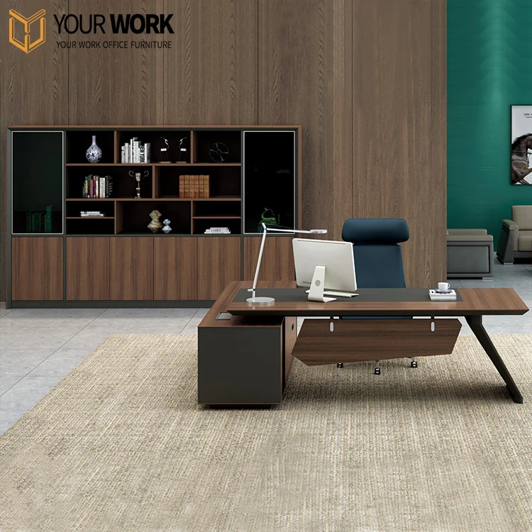 High Quality Customized I-Shape Executive Office Desk Modern Design with Lock for CEO's Home or Wood Office
