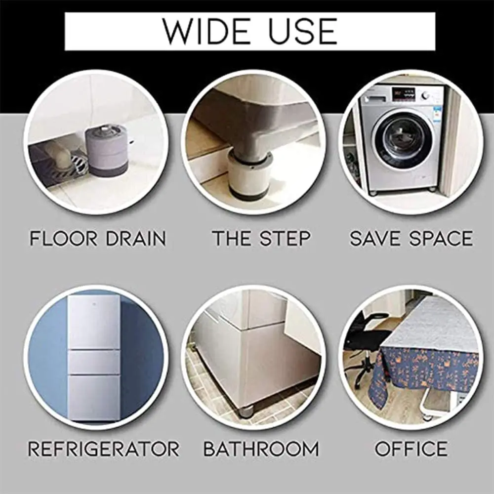 Washing Machine Shock-absorbing Pad Stackable Shock-absorbing Noise Reduction Anti-skid Pad Base Foot Pad Stabilizer