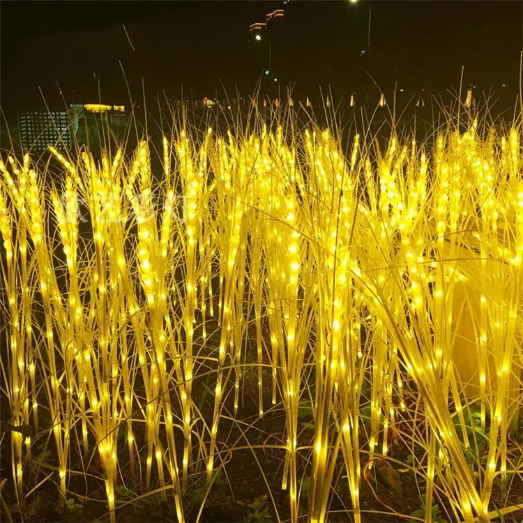 Outdoor Simulation Wheat Ears Led Wheat Light Lamp Stand Artificial Wheat Lamp for Pathway Landscape Night Lights
