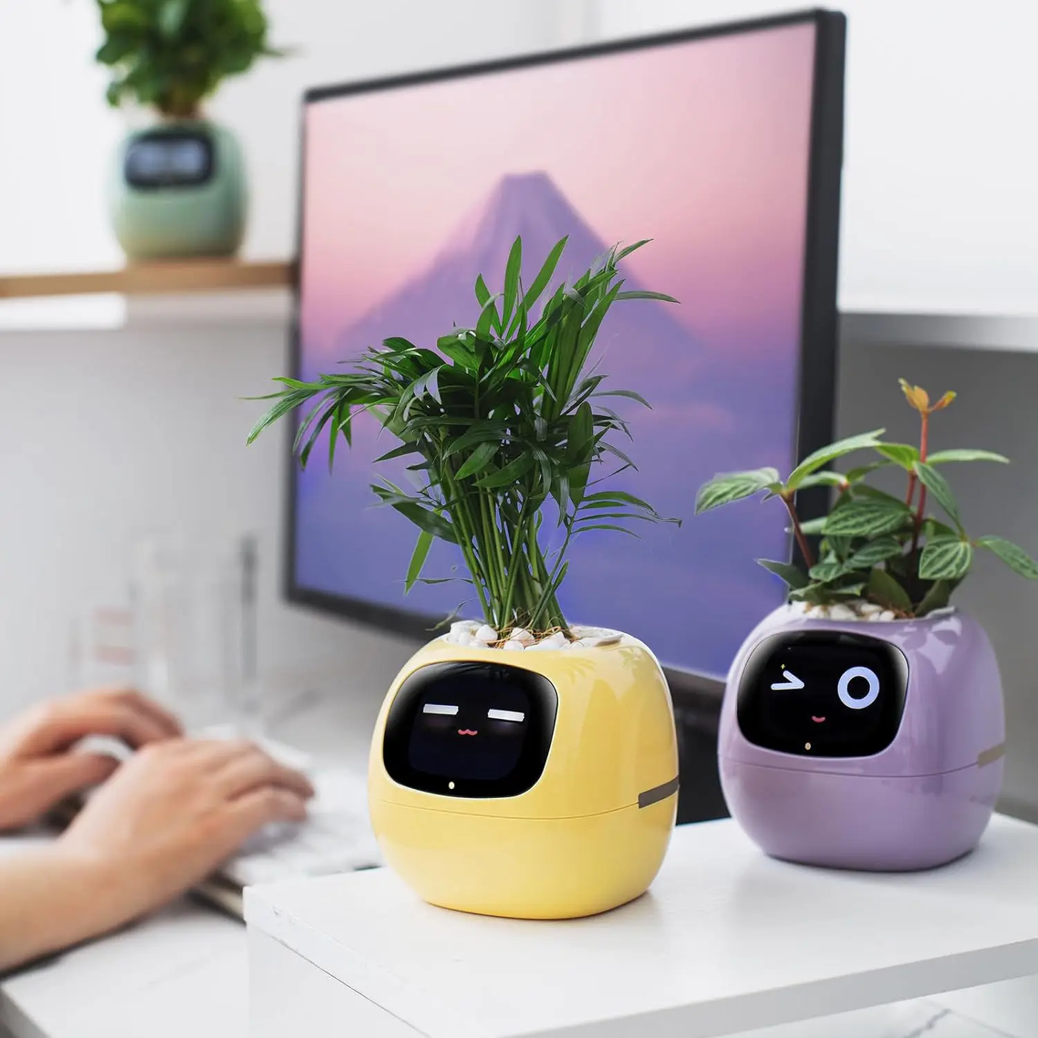 Smart Pet Planter Pot Cute Digital  Intelligent Flowerpots Ai Chips Ai Planter