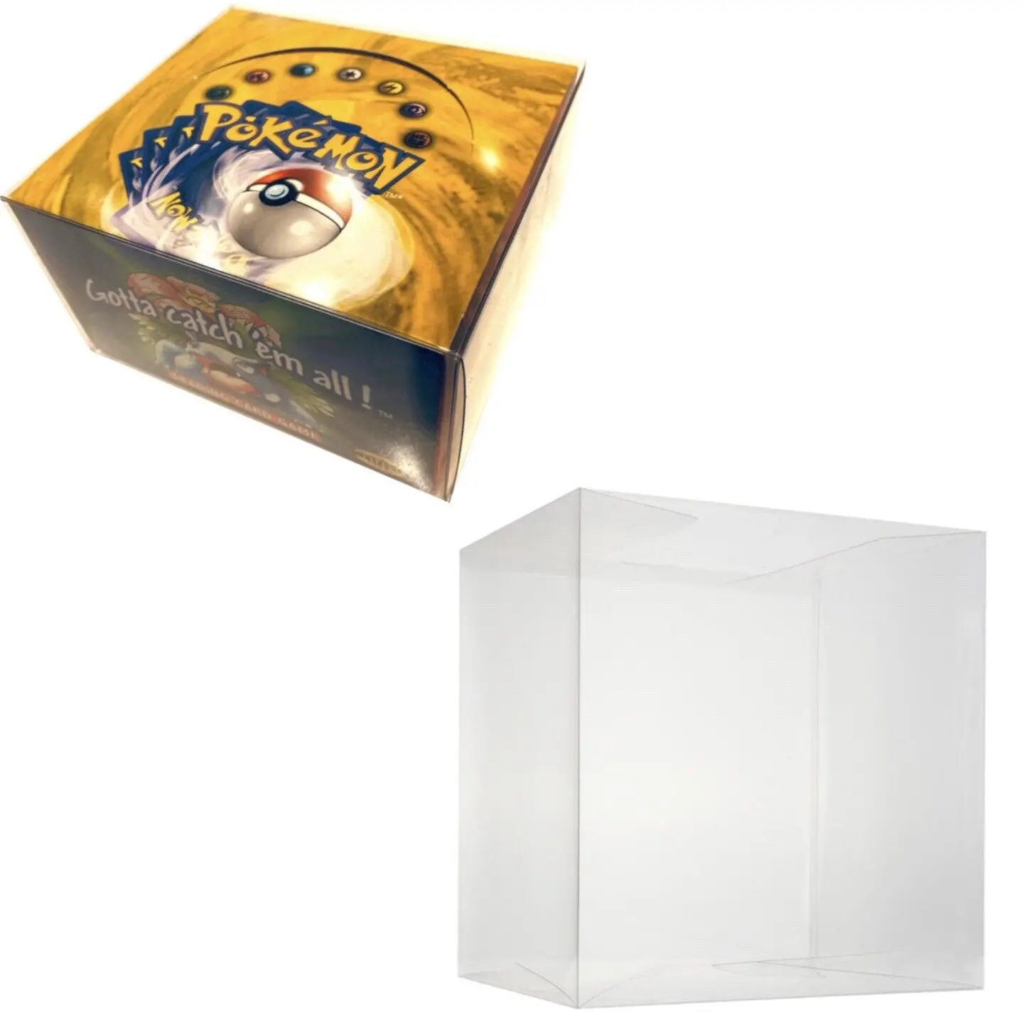 plastic booster box protector Pokemon Bundle Display Case made with SCRATCH & UV RESISTANT 0.50mm thick PET Acid-Free 5 Protectors Crafted from ultra Protector For Pokemon Half Booster