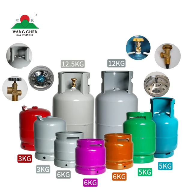 3kg-12.5kg Full Size Portable Low Pressure Refillable Steel Gas Cylinders for Household Cooking LPG Cylinder