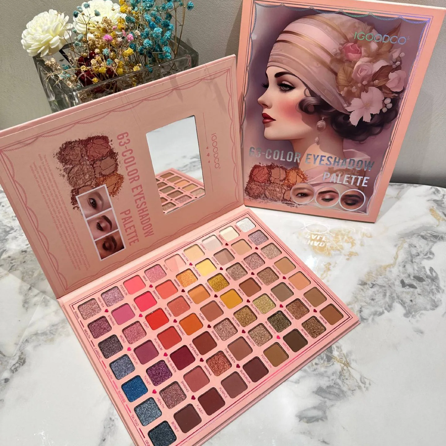 Wholesale HK 63 Color Custom Eyeshadow Palette Private Label