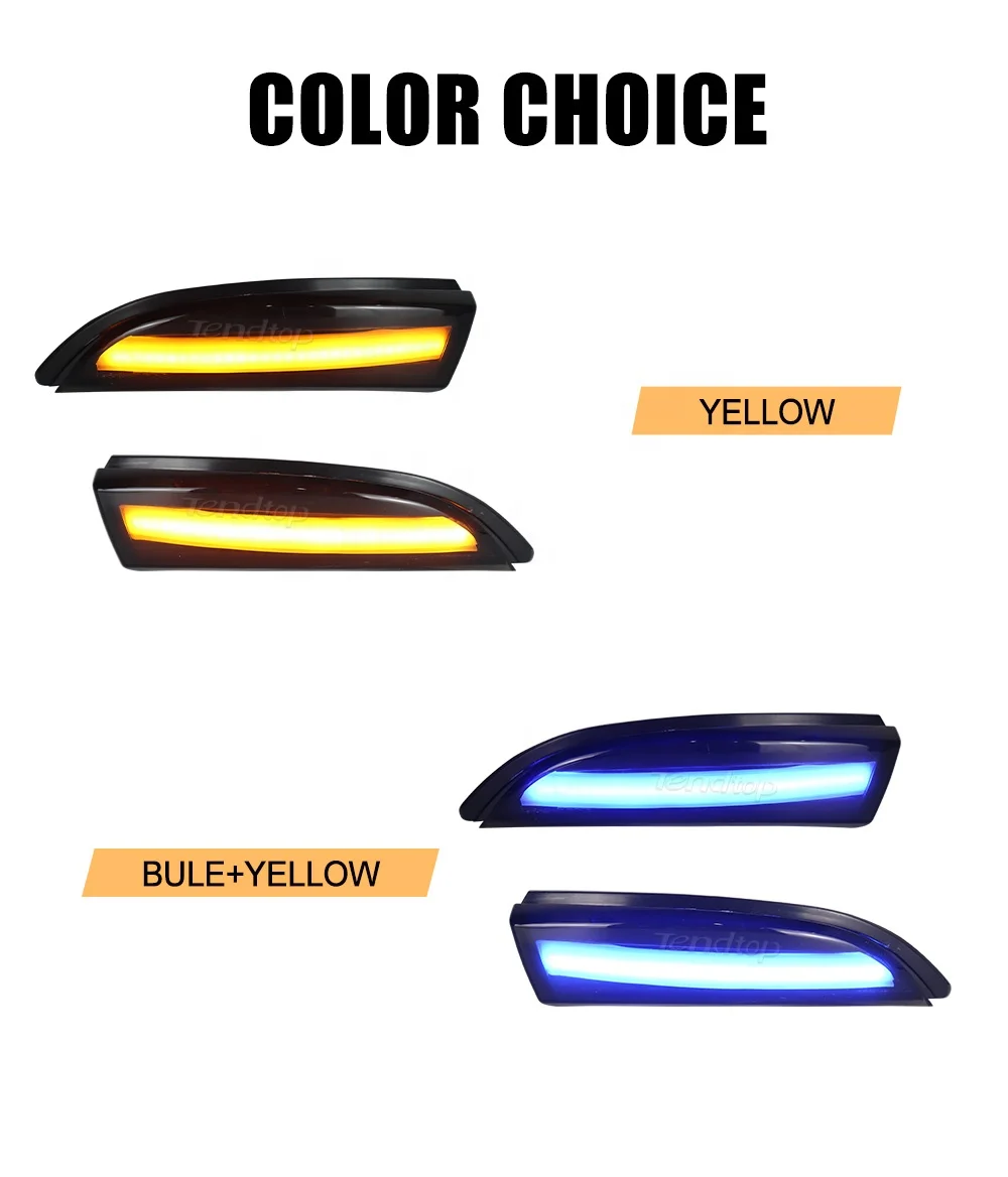 MKptopia 2pcs Dynamic LED Turn Signal Light Flowing Side Wing Rearview Mirror Indicator Compatible With F-ord Fi-esta B-Max