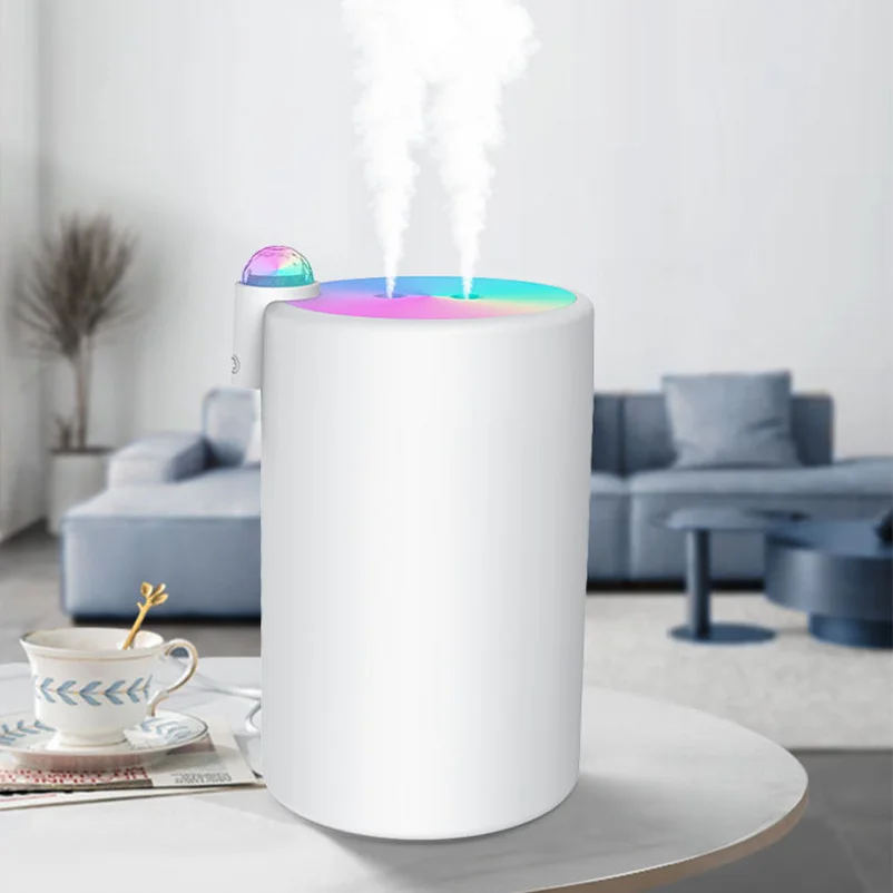 2l H2o Spray Mist Humidifier Portable Led Lightdouble Wet Aroma Essential Oil Diffuser Electric Usb Air Humidifier