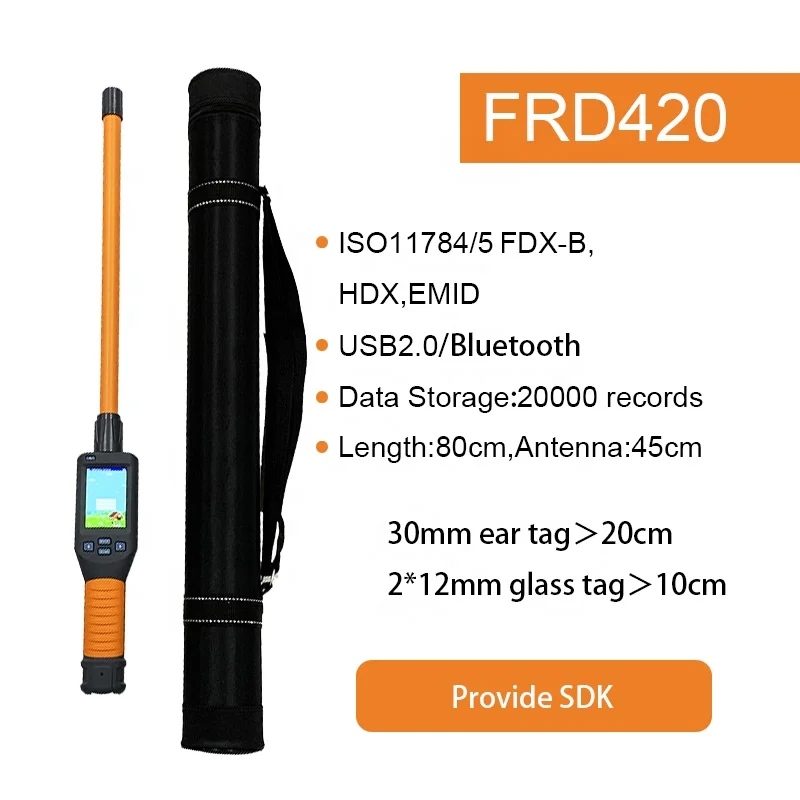 134.2khz ISO11784/5 FDX-B HDX Farm Cattle Goat Buffalo Stick Scanner Ear EID Livestock Microchip Animal RFID Tag Ear Tag Reader