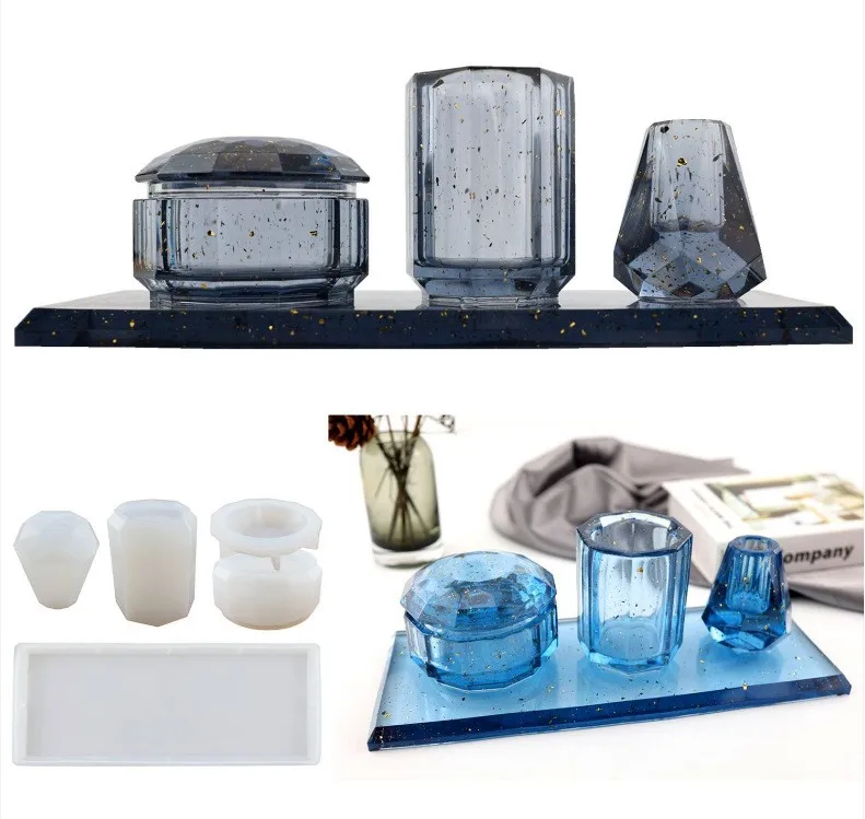 mirror surface high quality silicon mold for pen holder storage box an for resin art molds for epoxy resin