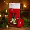 Non-woven fabric three-color striped scarf-deer pattern socks