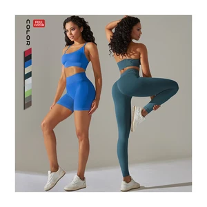 Quality Sexy Sports Bra Elastic Shorts Gym Pants Three-Piece Set Gym Activewear Fitness Yoga Set