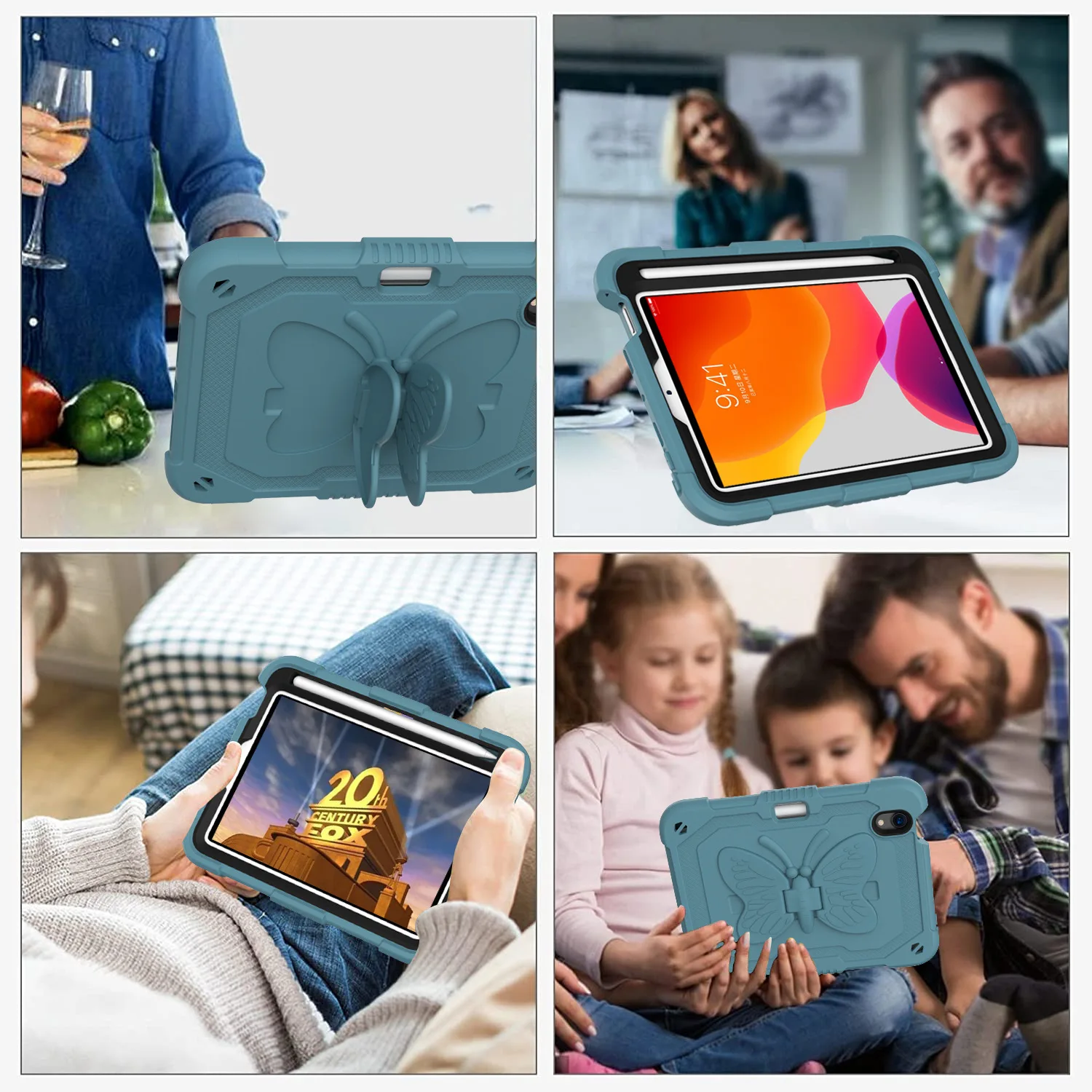 Heavy Duty Shockproof Protective Case for IPad Mini 6 2021 Lightweight Shockproof Handle Stand Rugged Cover