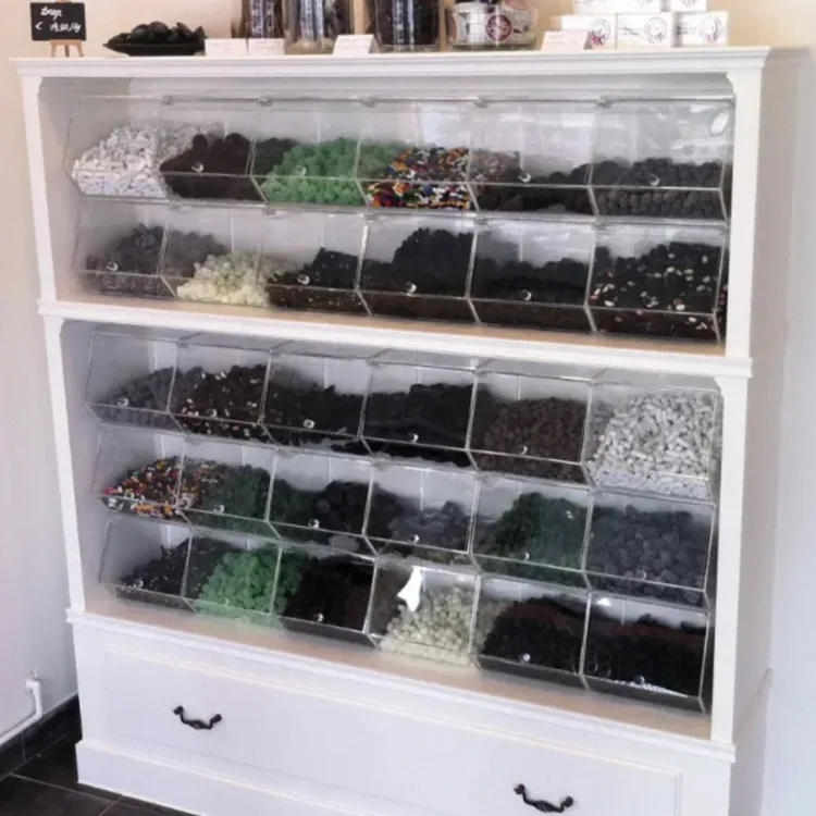 Transparent Stackable Acrylic Candy Box Acrylic Candy Display Sweets Case with a Sliding Lid