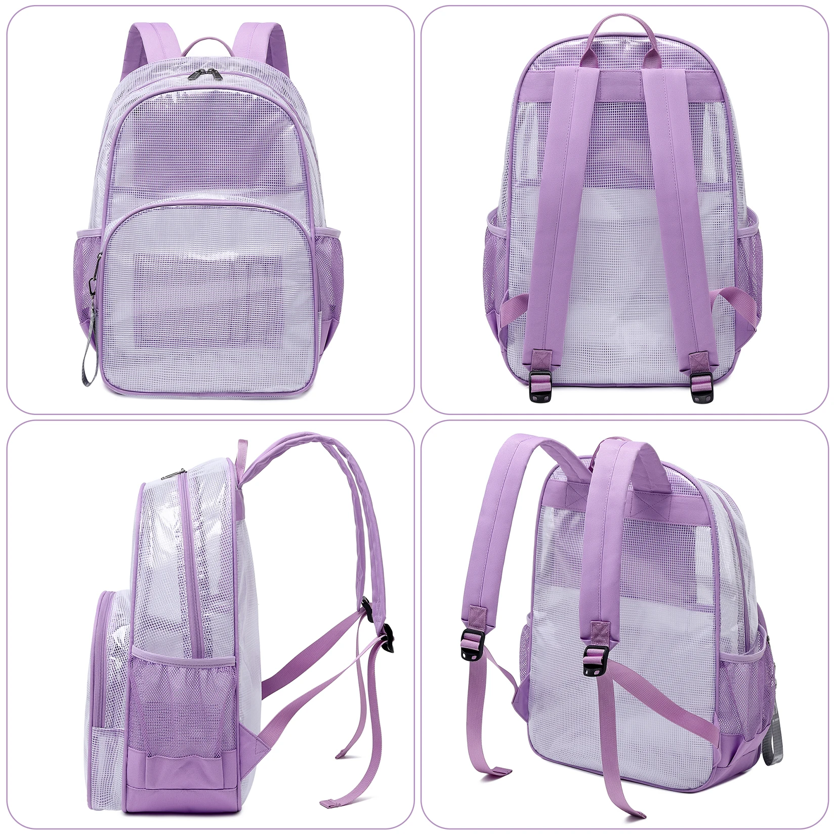 Girls School Bag,Clear Girls Backpack Transparent Backpack With Led Light  Durable Casual Basic School Bags For Girl Boy College StudentsGreen
