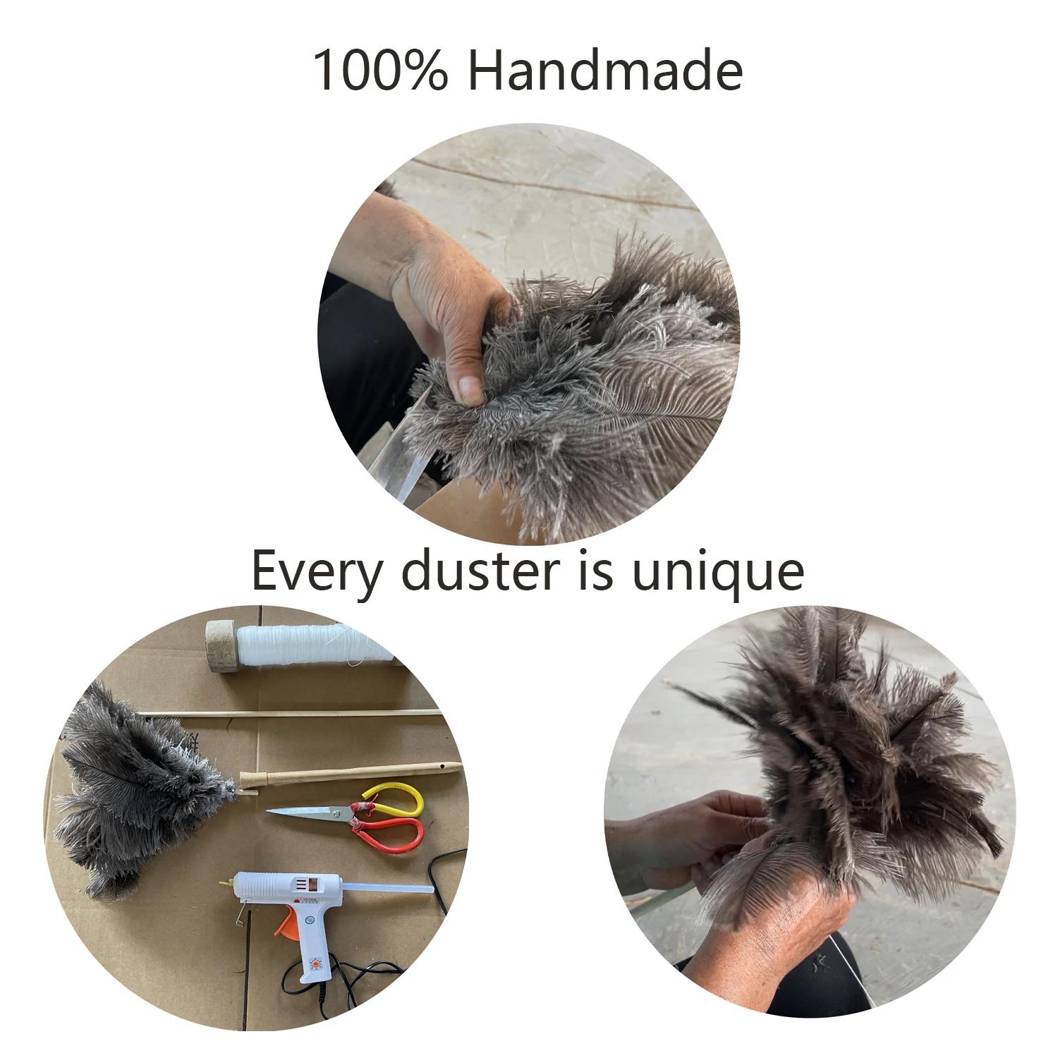 Home Office Ostrich Feather Duster Dust Removal Cleaning Tool Ostrich ...