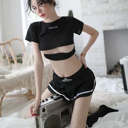 Women Girls Anime Cosplay Costume Japanese Schoolgirl Uniform Cheer Leading Roleplay Police Sexy Lingerie Set