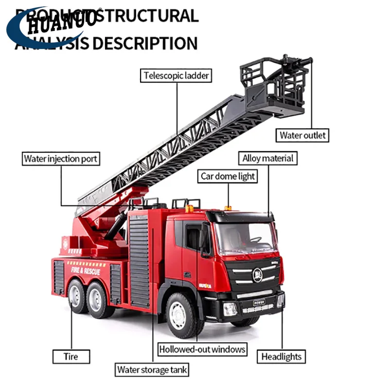 1/18scale RC Fire Truck - High Quality & Fun Engineering Toy