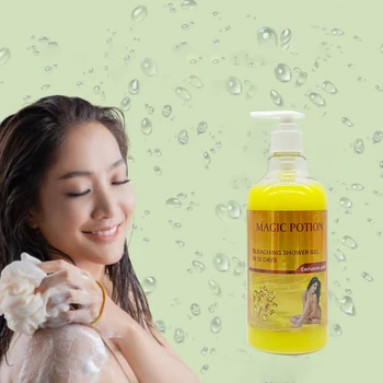 Magic Potion Exclusive Gold Bleaching Shower Gel in 10 Days Softer and Moisturizer with Goat Milk Rich in Vitamine C Shower Gel
