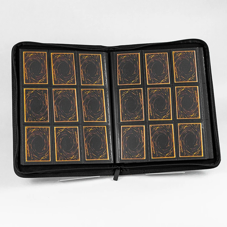 360-Card Zipper Binder With 9 Pockets - Trading Card Album In Black & Gold (Infinite Curiosity) 360-Card Zipper Binder With 9 Pockets - Trading Card Album In Black & Gold (Infinite Curiosity)