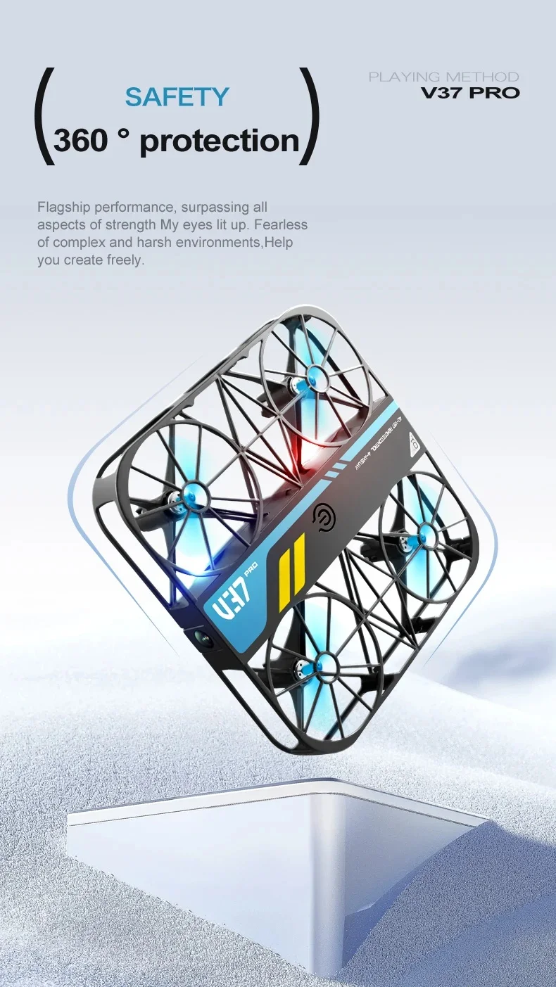 Factory V37 Pro Square Drone 4K HD Camera FPV Live Video Gravity Sensor One Key Take-off Remote Control Small Selfie Drone Toys