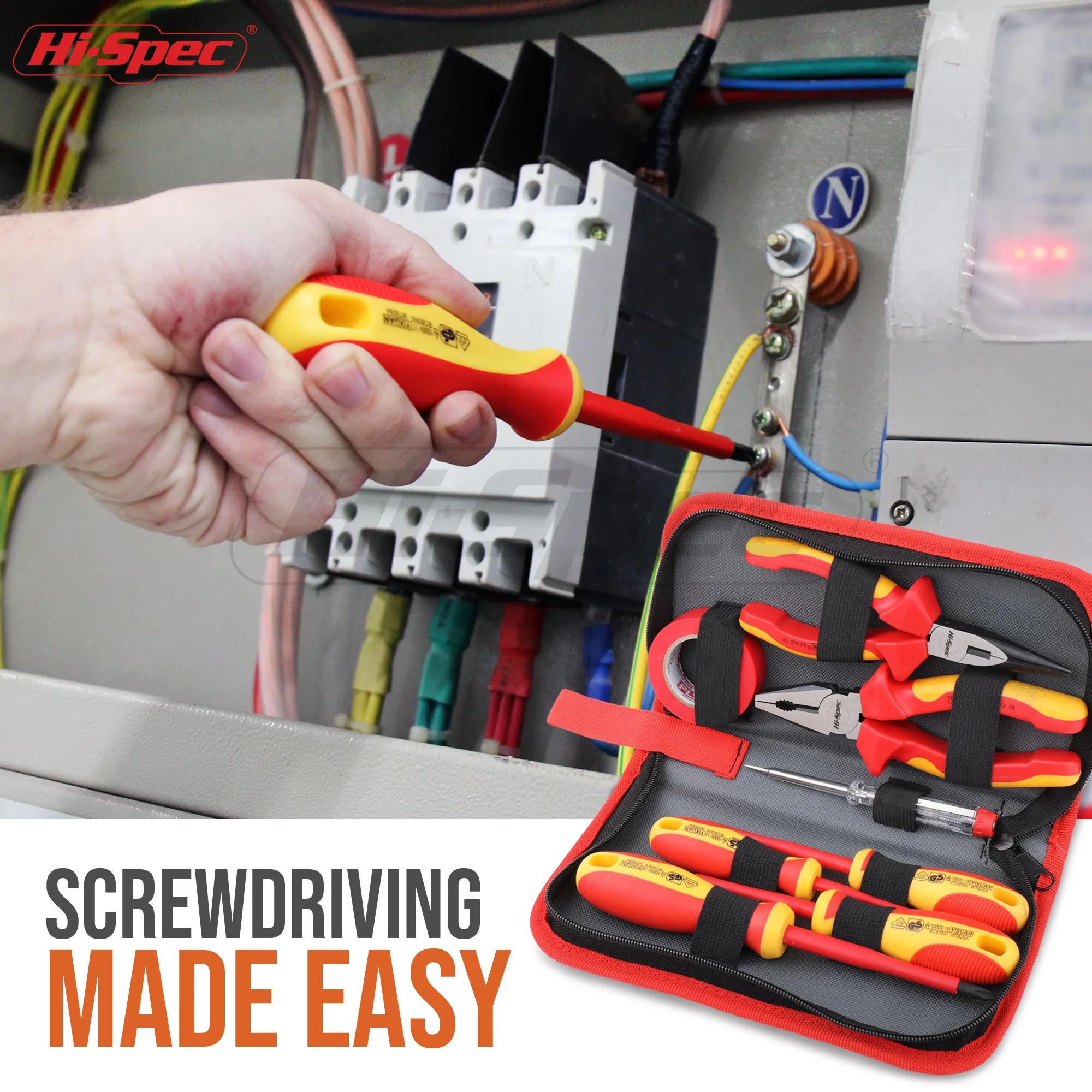 8pc 1000V Insulated Tool Kit For Electrical DIY Projects