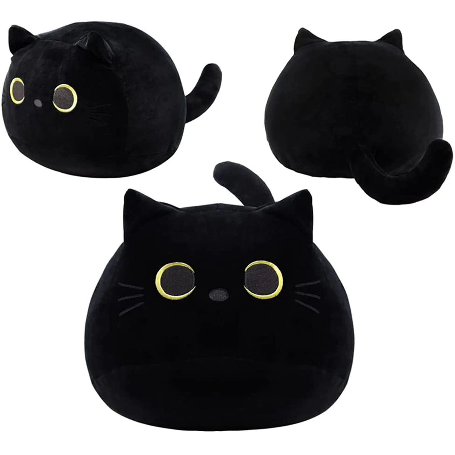 Black Cat Pillow Soft Plush Doll Stuffed Animal Pillow Baby Toys Cat