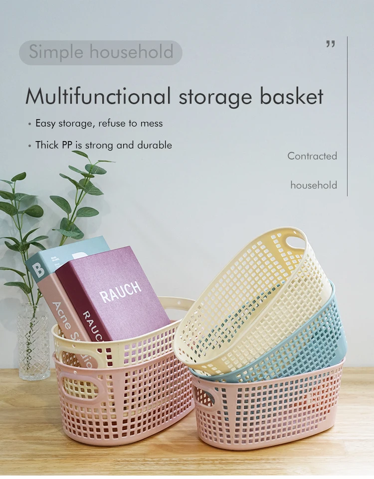 Plastic Hollow Out Storage Basket, Sundries Storage Basket