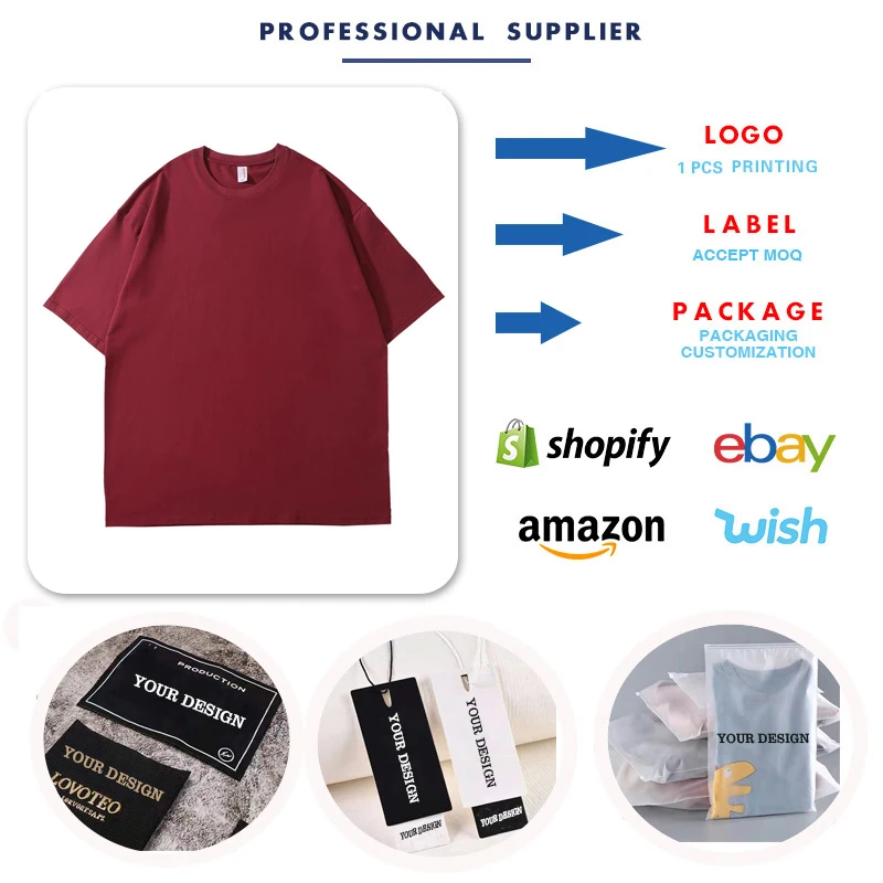 Wholesale OEM Tee Shirt 100% Cotton Oversized T-shirts