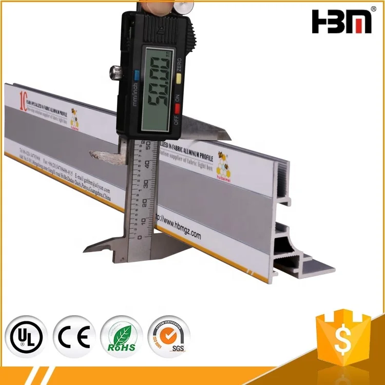 50mm Thick Flex Banner Cloth Graphic Frameless Fabric Light Box With Rubber Seal