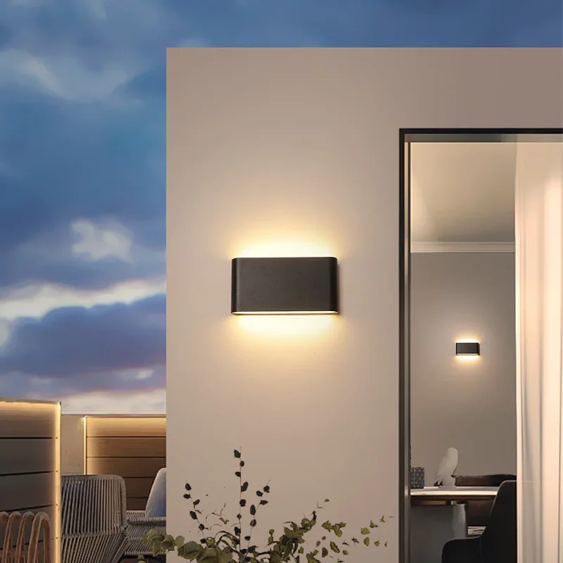 Lampe murale étanche moderne IP65, éclairage LED extérieur haut et bas pour jardin, couloir, cour